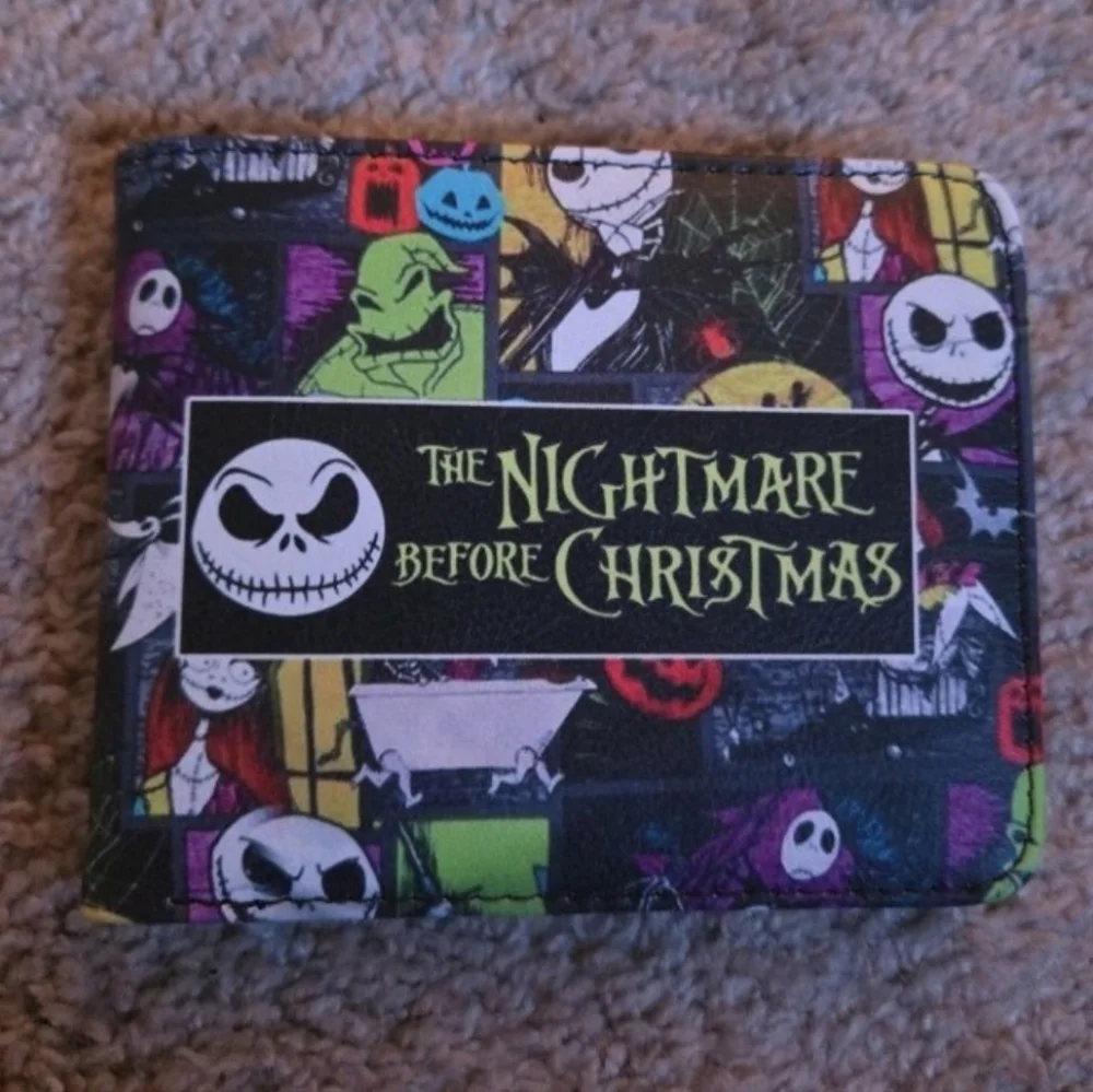 New Jack skellington nightmare before Christmas Halloween horror leather wallet